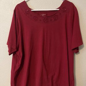 Catherines Maroon 2X top